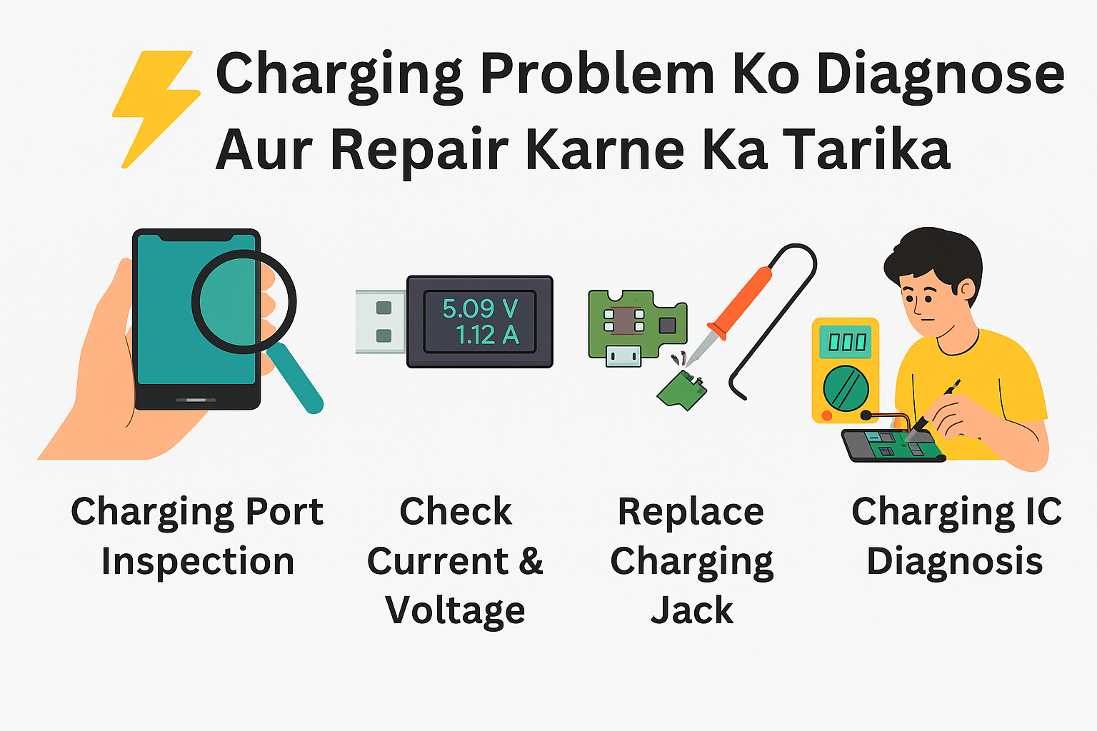 How to Diagnose and Repair a Charging Problem. - AA+ Mobile Repairing ...